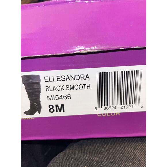 Rampage Ellesandra Faux Leather Knee High Boot BLACK Smooth Size 8 M, side Zip - Picture 16 of 16